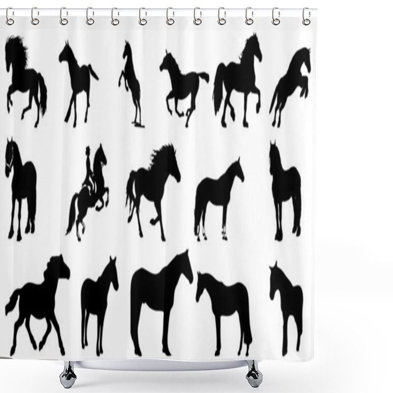 Personality  Horse Silhouette Vector Shower Curtains