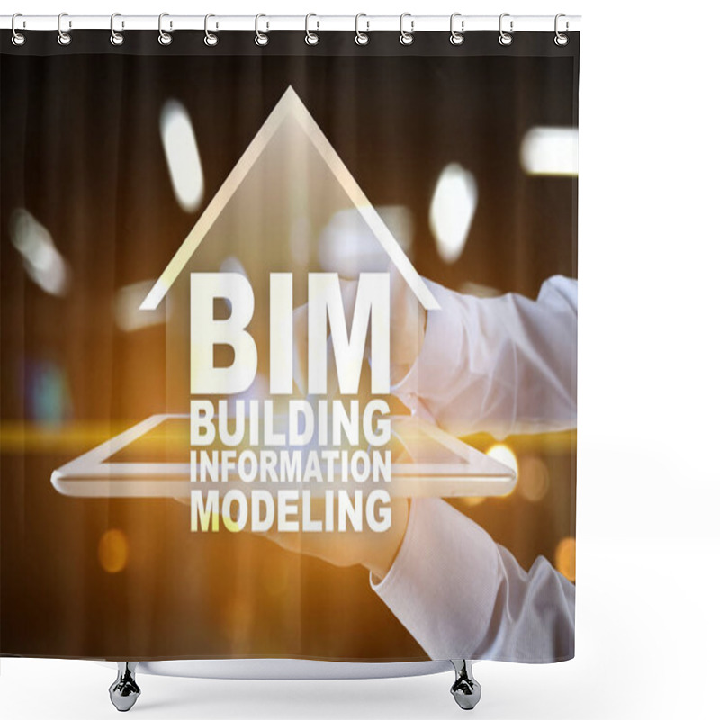 Personality  BIM - Building Information Modeling On Vitrual Screen. Shower Curtains