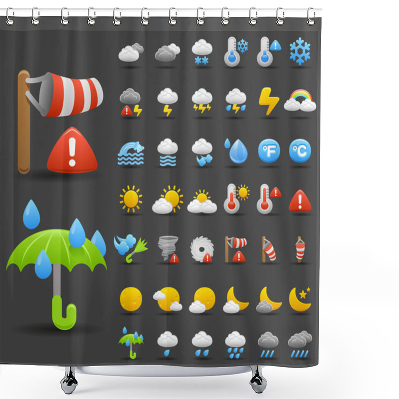 Personality  Weather Icons Shower Curtains