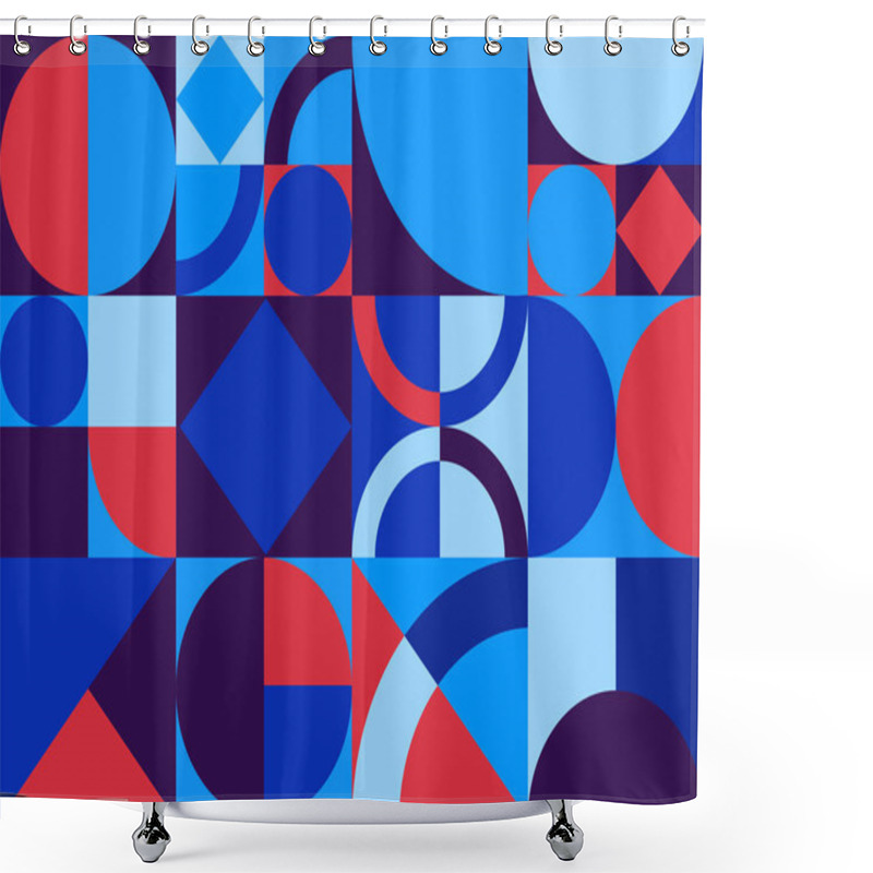 Personality  Illustrations Concept Design People Teamwork Building Project Together By Arranging Abstract Geometric Shapes. Modern Flat Cartoon Vector Illustration. - Vector. Shower Curtains