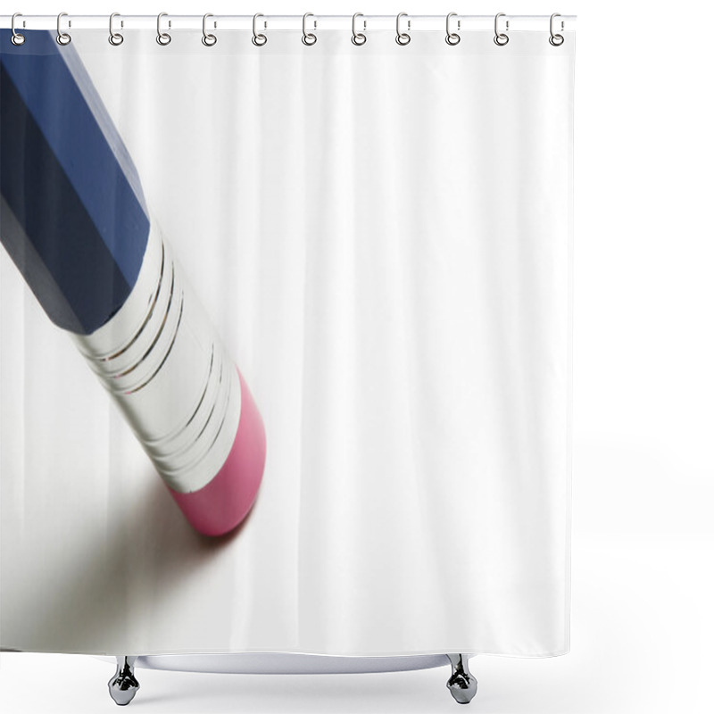 Personality  Pencil With Eraser - Blue Shower Curtains