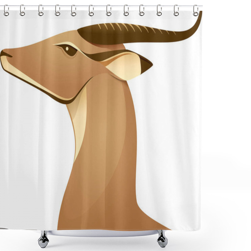 Personality  African Deer Gazelle Antelope Beautiful Logo Icon Shower Curtains