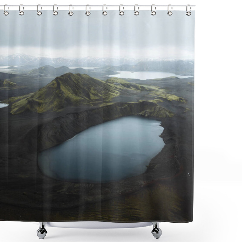 Personality  View Of Hnausapollur Lake In The Highlands Of Iceland Shower Curtains