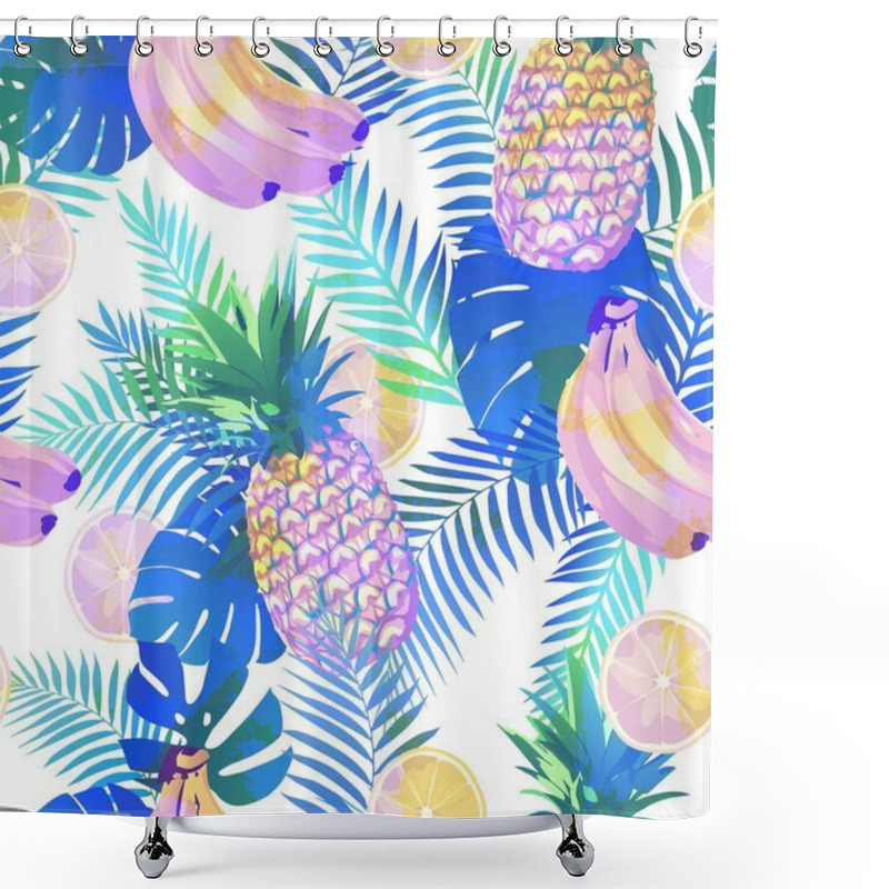 Personality  Seamless Tropical Pattern With Palm Leaves Shower Curtains