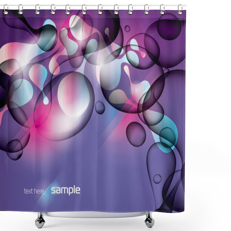 Personality  Abstract Violet Background With Shining Forms End Drops Of Water Shower Curtains