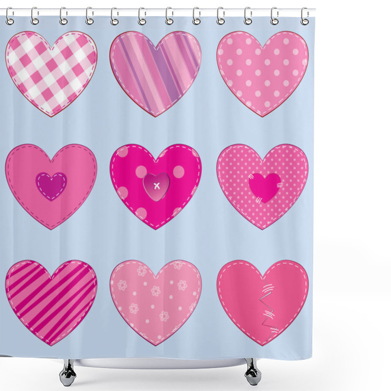 Personality  Hearts Shower Curtains