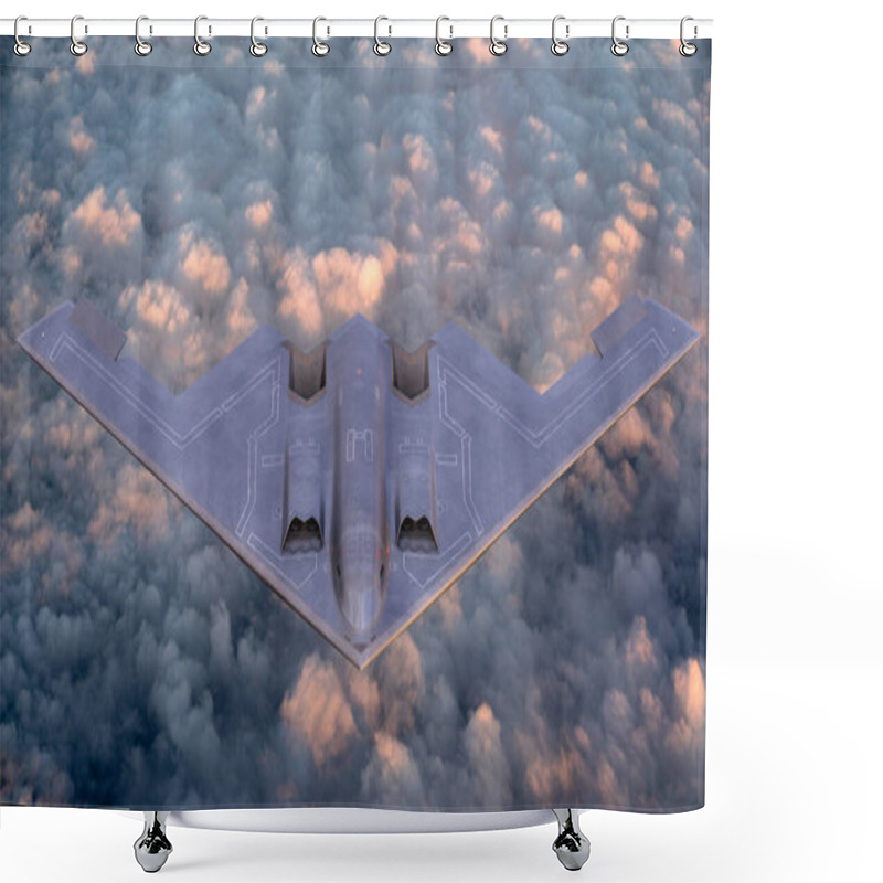 Personality  Northrop B-2 Spirit - American Strategic Bomber With Reduced Detectability Built In A Flying Wing Layout Shower Curtains