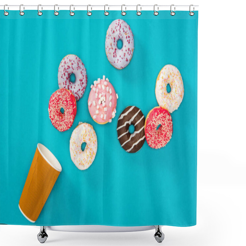 Personality  Several Donuts With Various Glaze  Shower Curtains