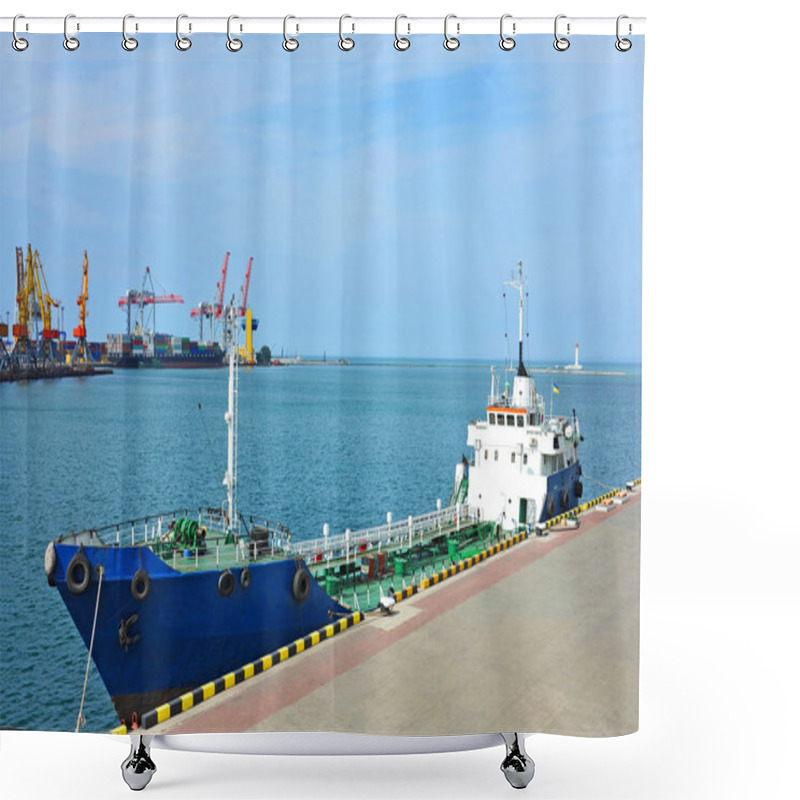 Personality  Bunker Ship (fuel Replenishment Tanker) Shower Curtains