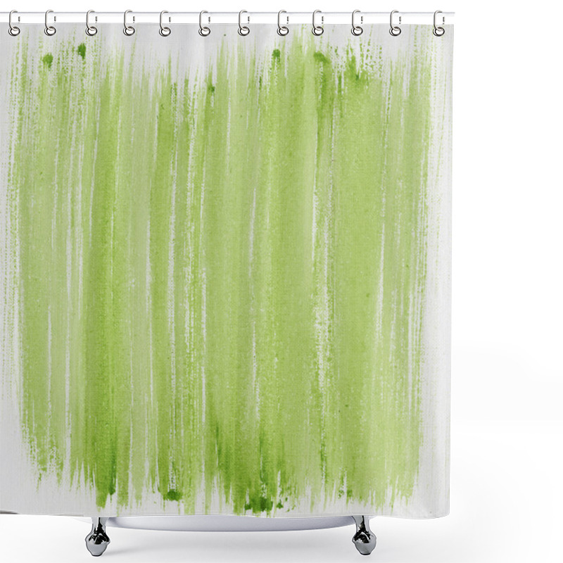 Personality  Green Painted Abstract On Canvas Shower Curtains