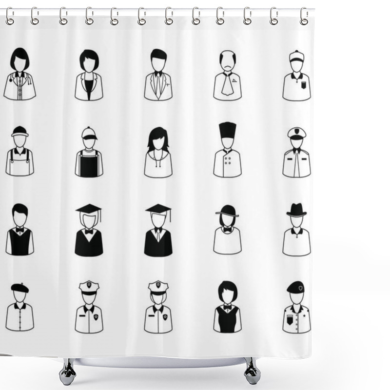 Personality  Set Of Professional People, Design Vector Illustration Shower Curtains