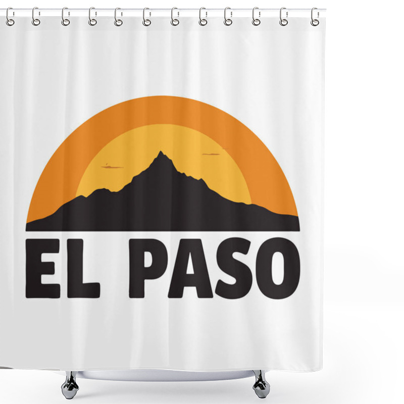 Personality  A Silhouette Of The Franklin Mountains Behind The El Paso Skyline, Highlighting The City Iconic Architecture And Mountainous Backdrop Shower Curtains