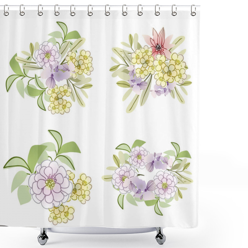 Personality  Abstract Elegance Seamless Background With Flowers Shower Curtains