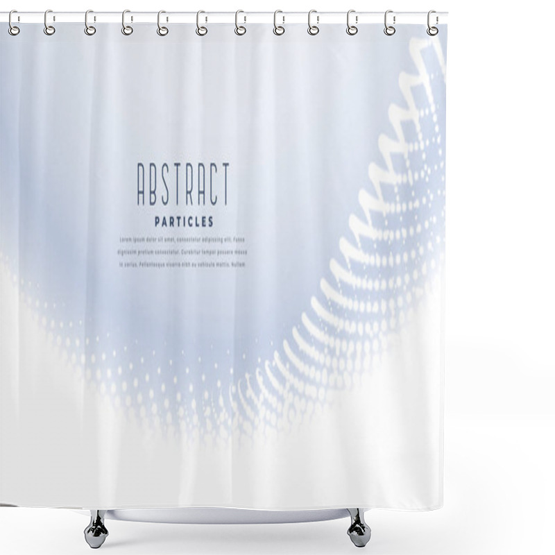 Personality  Elegant White Background With Particles Wave Design Shower Curtains