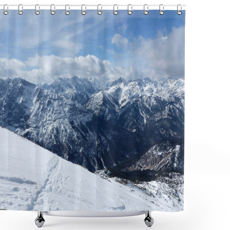 Personality  Winter Hiking Tour To Pleisenspitze Mountain, Karwendel, Tyrol, Austria Shower Curtains