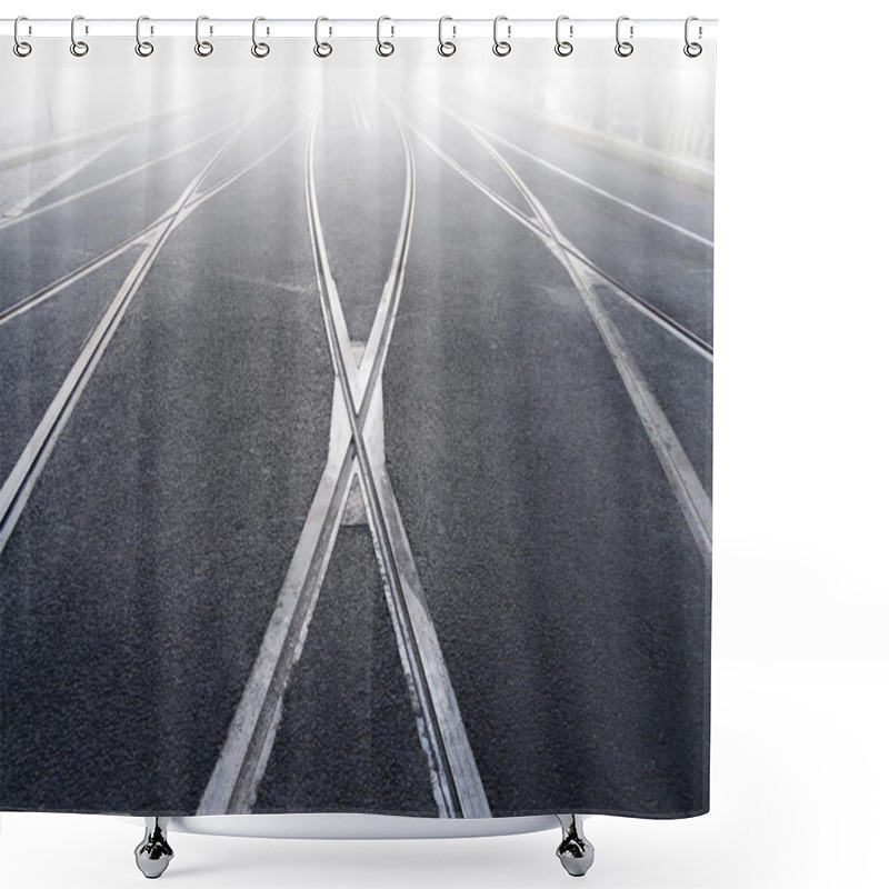 Personality  Rail Crossing Of Tramway Shower Curtains