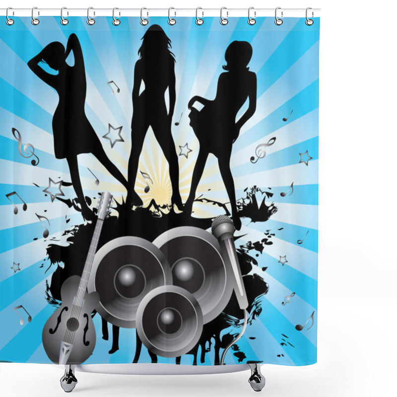 Personality  Silhouettes Of Dancing Girls. Shower Curtains