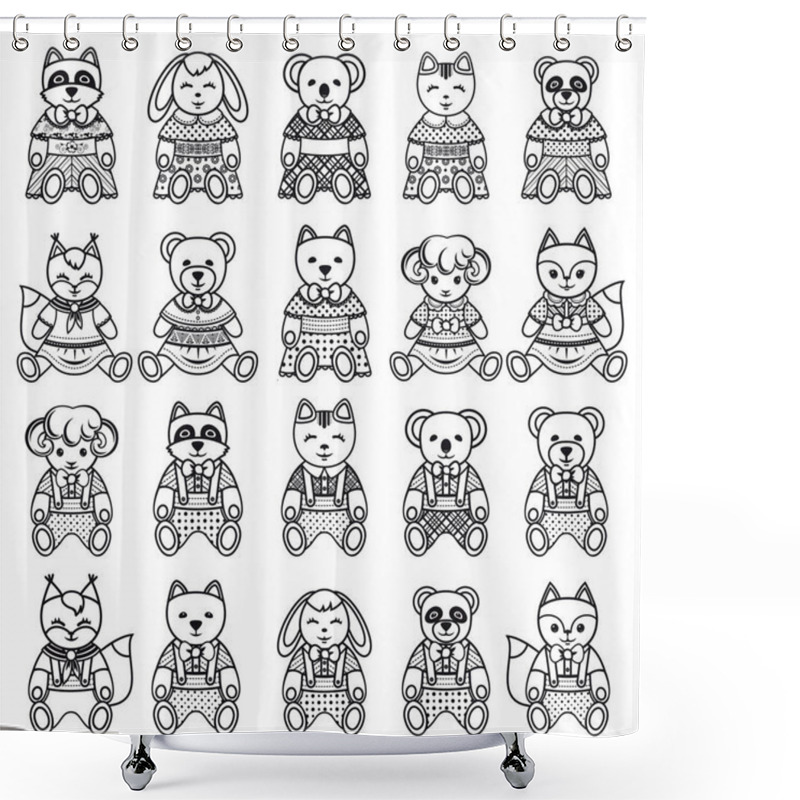 Personality  Kids Toy Set. Baby Background. Shower Curtains