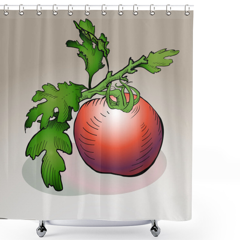 Personality  Vector Tomato. Vector Illustration. Shower Curtains