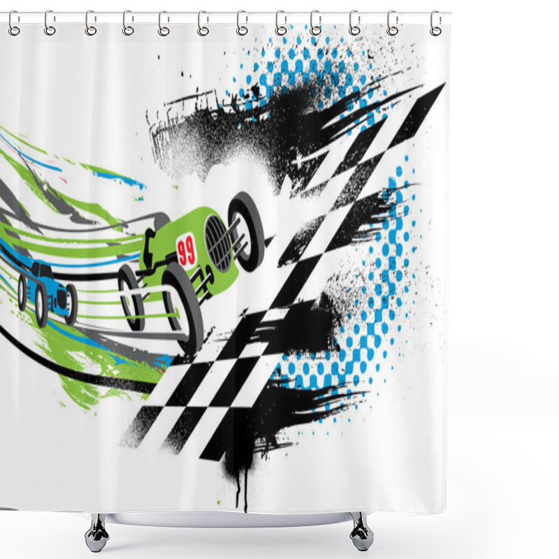 Personality  Race To The Finish Line Shower Curtains