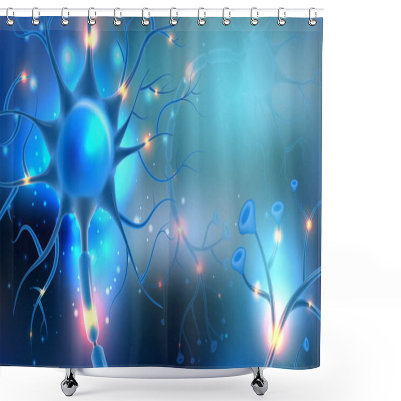 Personality  Realistic Neuron Background Shower Curtains