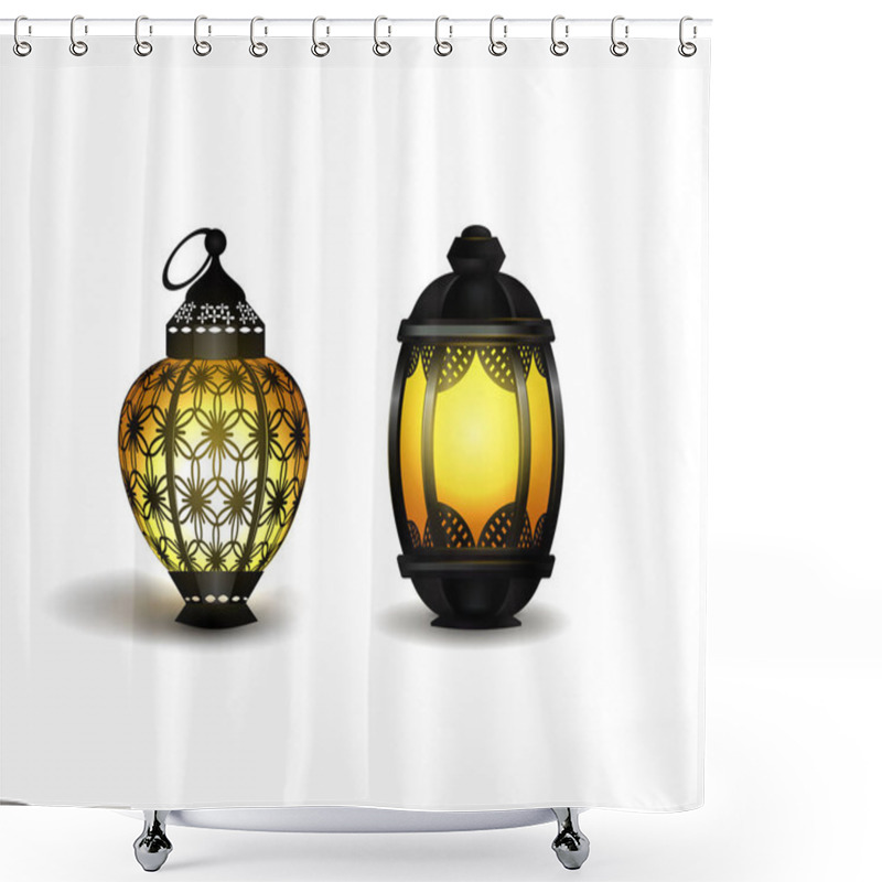 Personality  Ramadan Kareem Realistic 3d Lanterns Shower Curtains