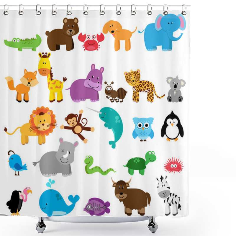 Personality  Vector Collection Of Animals - One Animal For Each Letter Of The Alphabet Shower Curtains