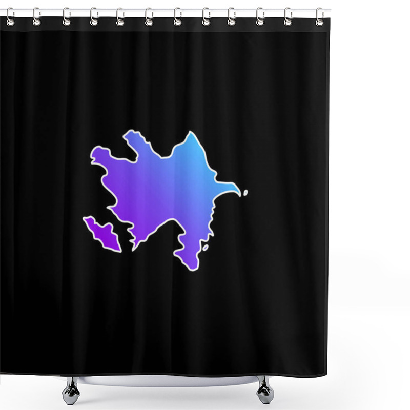 Personality  Azerbaijan Blue Gradient Vector Icon Shower Curtains