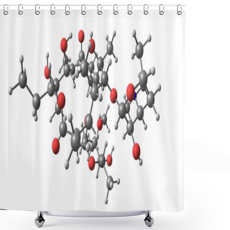 Personality  Erythromycin Is An Antibiotic Useful For The Treatment Of A Number Of Bacterial Infections. This Includes Respiratory Tract Infections, Skin Infections, Chlamydia. 3d Illustration Shower Curtains