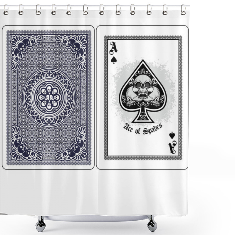 Personality  Playing Card,ace Of Spades With Skull Shower Curtains