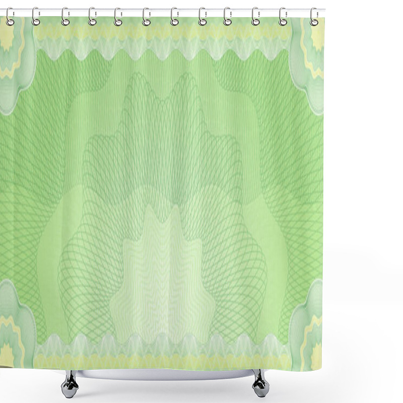 Personality  Guilloche Series - Green Background Banner Shower Curtains