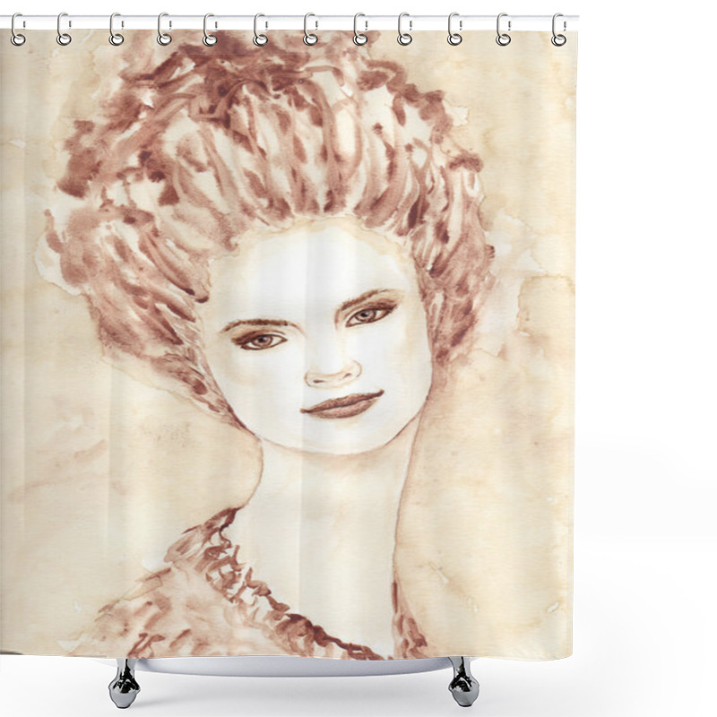 Personality  Young Beautiful Girl Shower Curtains