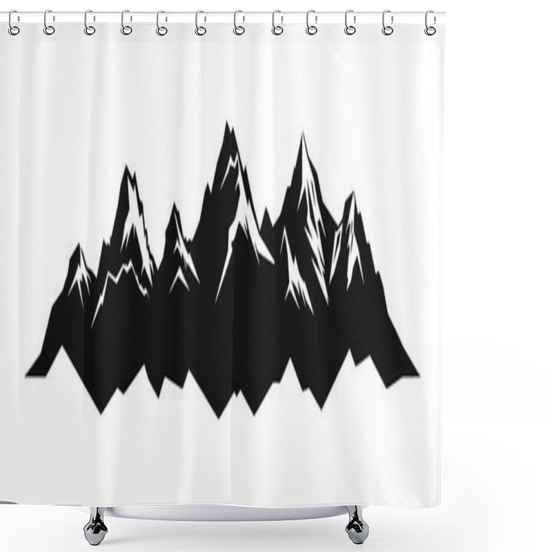 Personality  Mountain Silhouette On White Background. Vector Illustration Shower Curtains