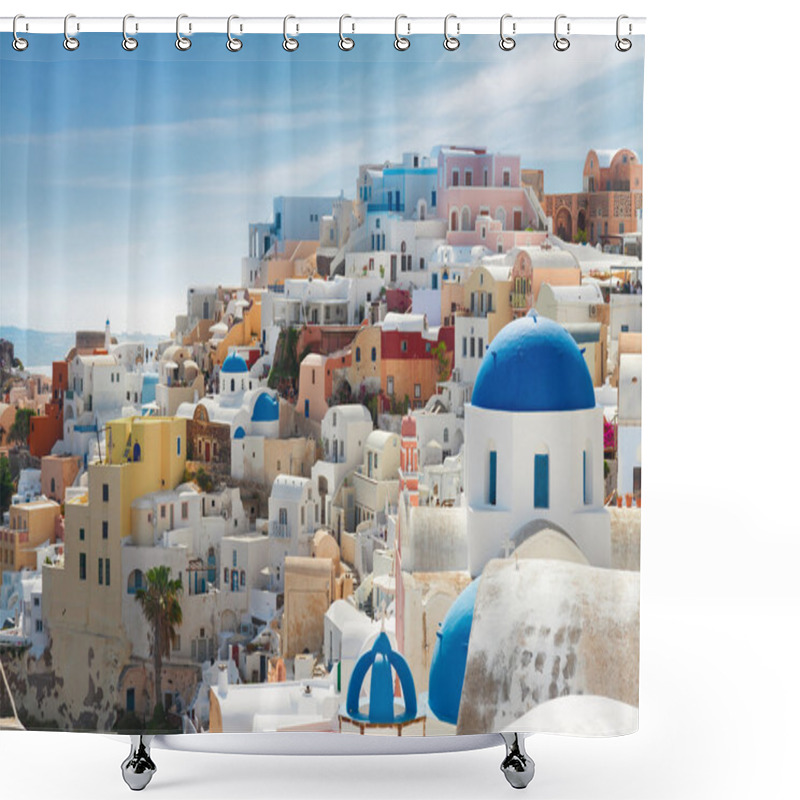 Personality  Oia, Traditional Greek Village Shower Curtains