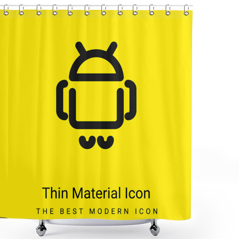 Personality  Android Logo Minimal Bright Yellow Material Icon Shower Curtains