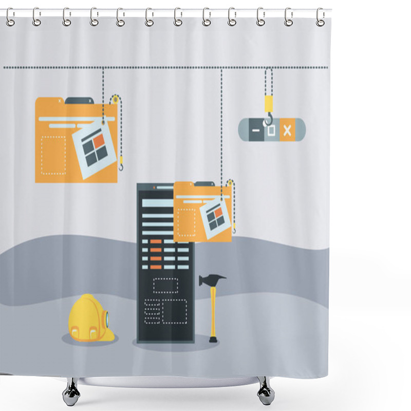 Personality  Smartphone With Webpage Under Cosntruction Shower Curtains