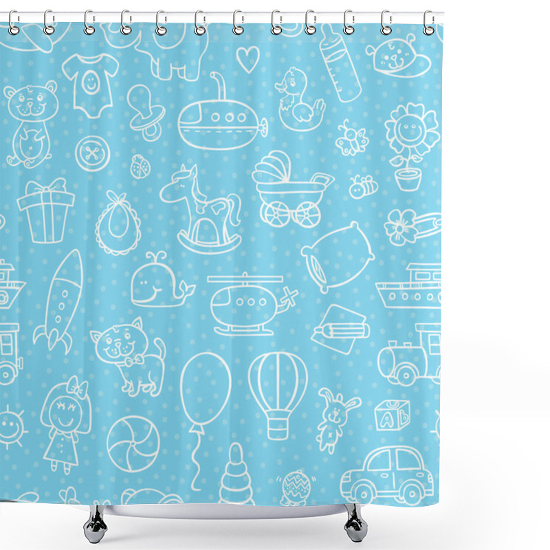 Personality  Baby Boy Toys Pattern. Shower Curtains