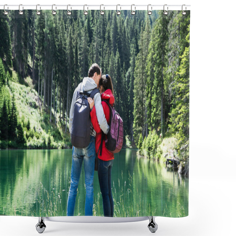 Personality  Romantic Family Couple At Mountain Lake In Austria Travel Shower Curtains