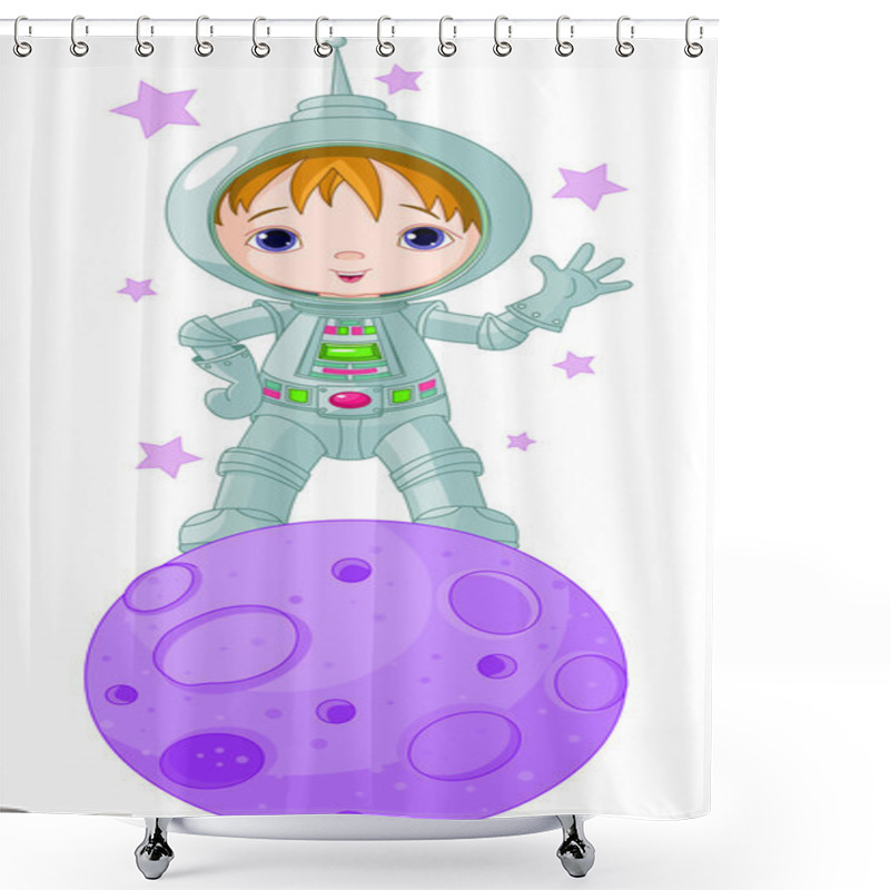 Personality  Astronaut Boy Shower Curtains