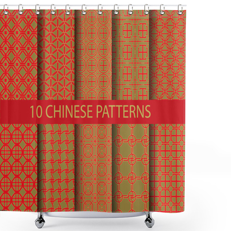 Personality  10 Different Chinses Traditional Patterns Shower Curtains