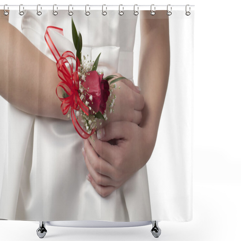 Personality  A Lady With Wrist Corsage Shower Curtains