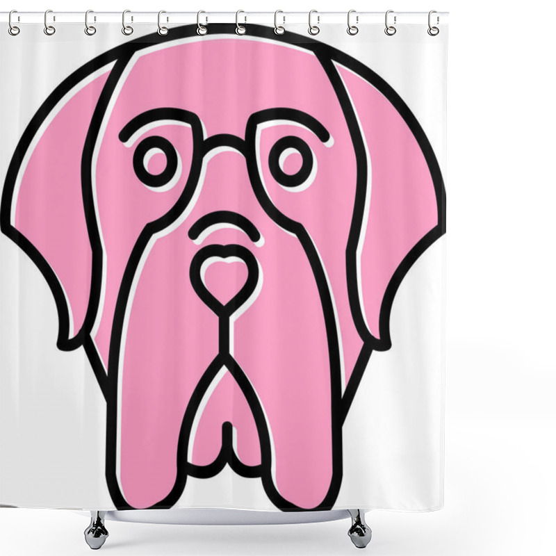 Personality  English Mastiff Dog Head Icon Vector Illustration Shower Curtains