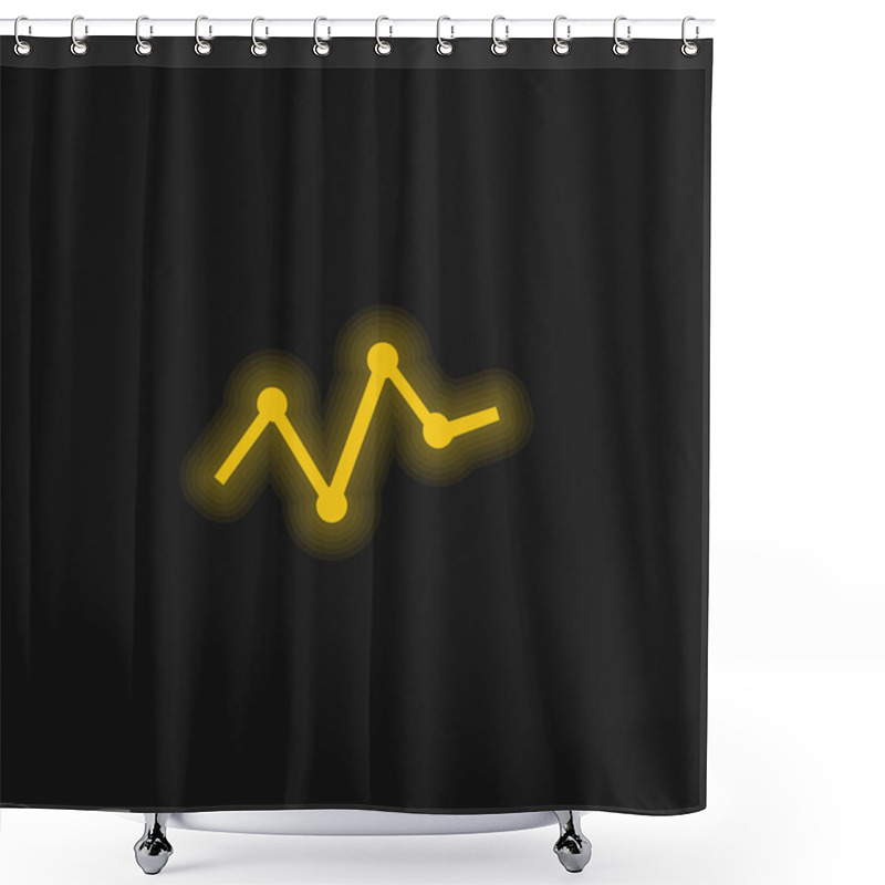 Personality  Analysis Of Business Statistics In A Line Graphic With Points Yellow Glowing Neon Icon Shower Curtains