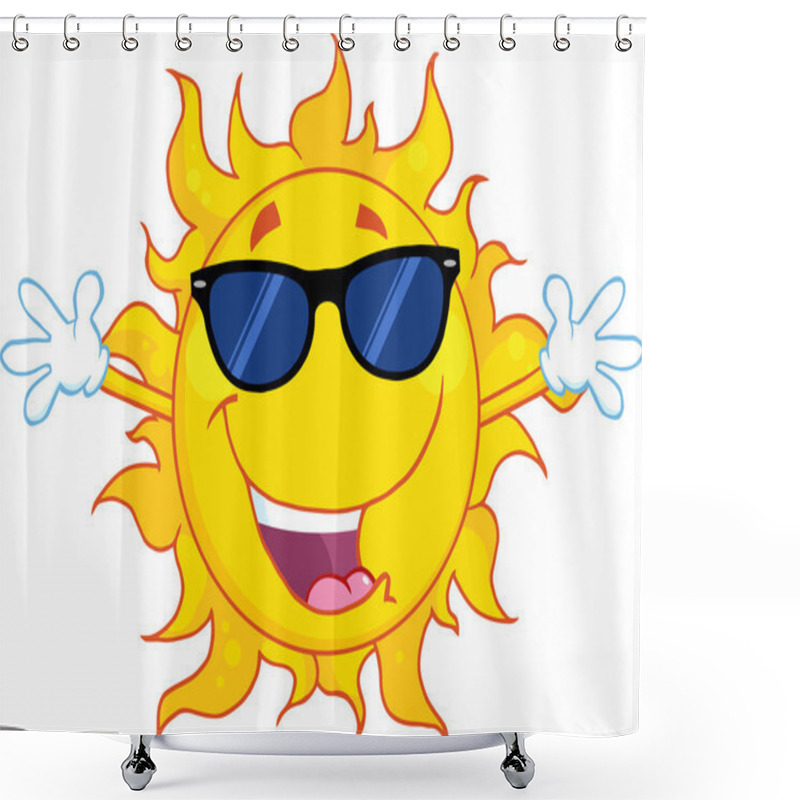 Personality  Sun With Sunglasses Shower Curtains