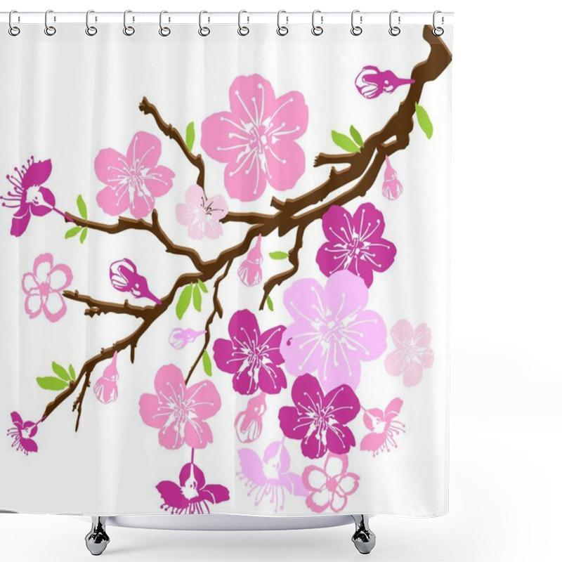 Personality  Branch Of The Cherry Blossoms Shower Curtains