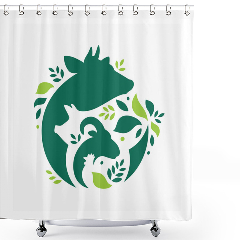 Personality  Farm Animals Logo Shower Curtains