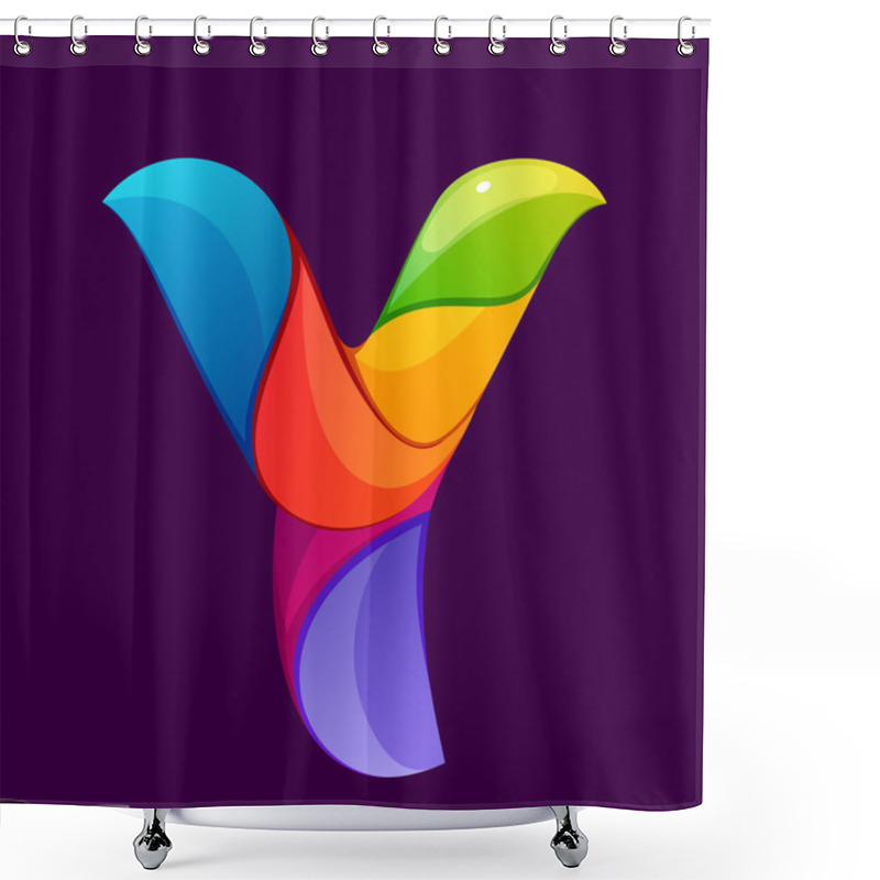 Personality  Y Letter Logo Formed By Twisted Lines. Shower Curtains