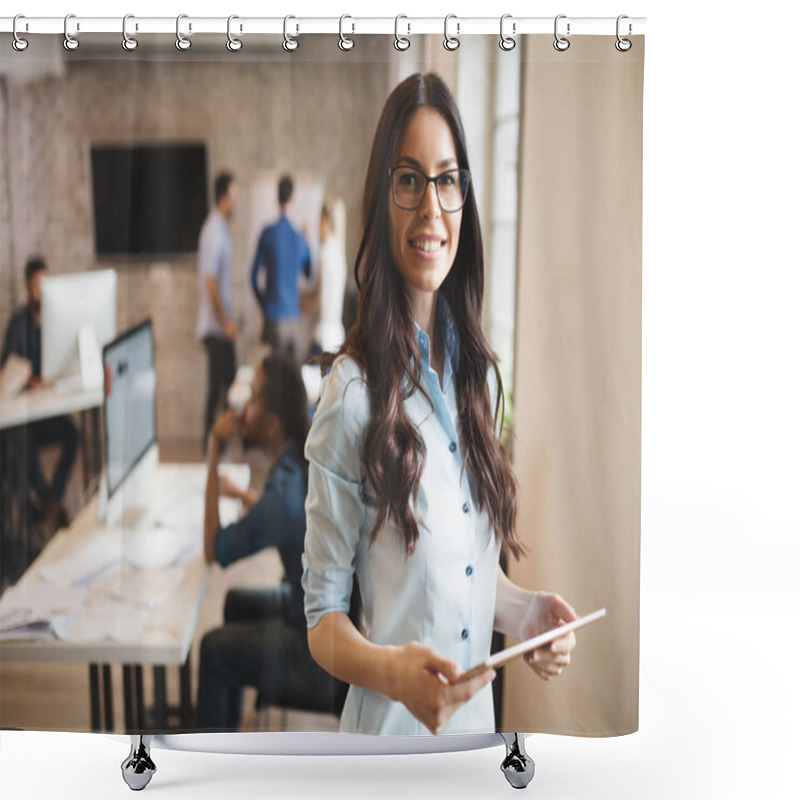 Personality  Company Employees Working In Office Shower Curtains