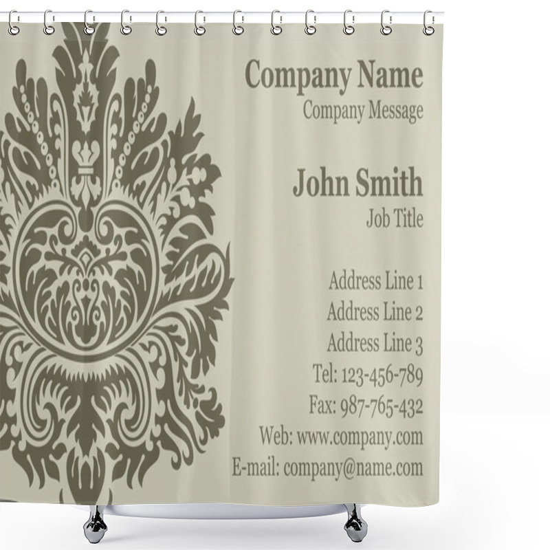 Personality  Vector Victorian Damask Business Card Shower Curtains