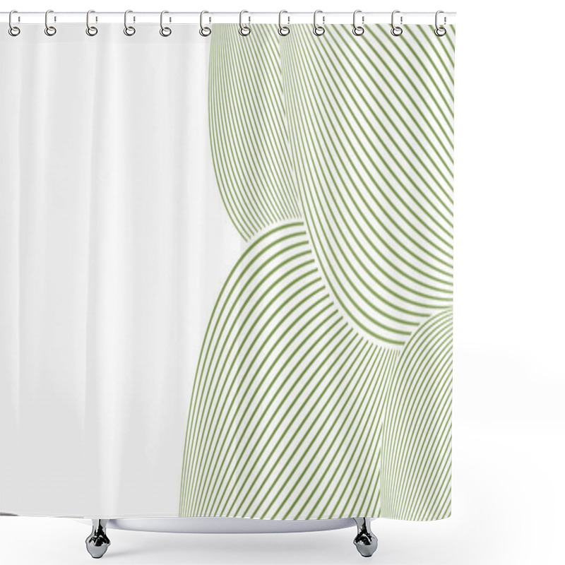 Personality  The Composition Of The Green Lines Shower Curtains